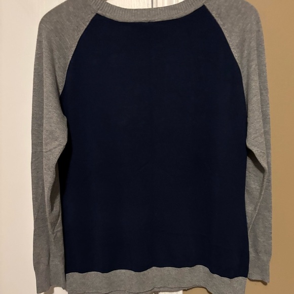 New Directions Gray and Navy Studded Sweater - Picture 4 of 4